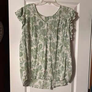 Floral Green Women's Top
